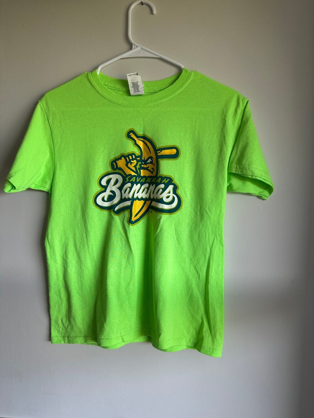 Savannah Bananas Youth Medium Lime Green Primary Logo Graphic T-Shirt Graphic
